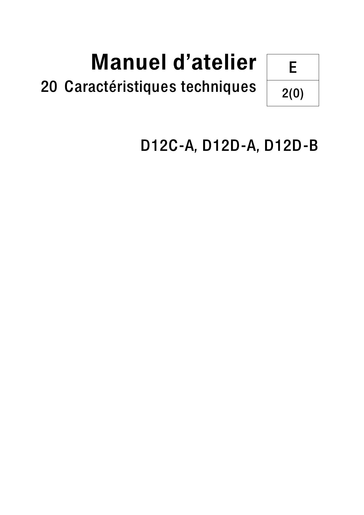 Manuel VOLVO PENTA DIESEL D12C-A, D12D-A, D12D-B Caractéristiques Techniques