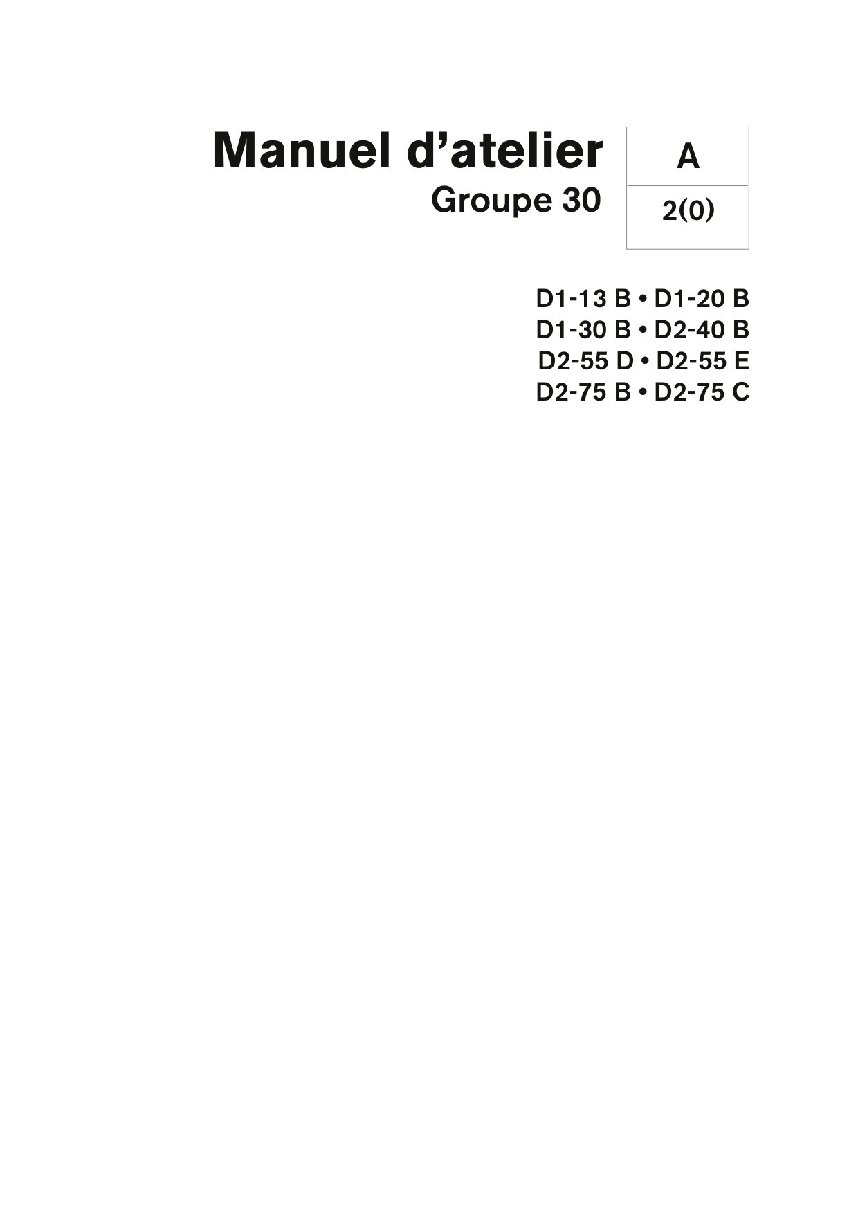 Manuel VOLVO PENTA DIESEL D1 & D2 - Groupe 30 - (09-2007)