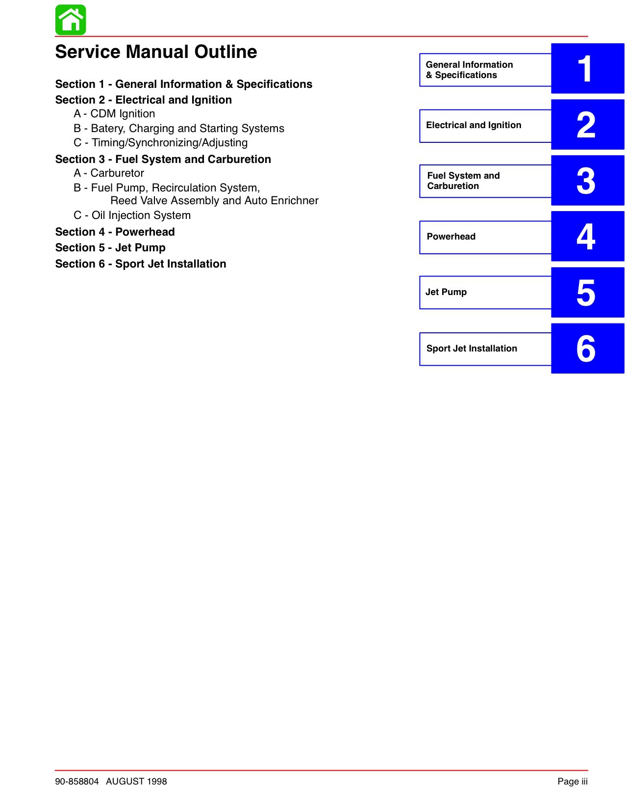 Manuel MERCURY SPORT JET 120XR2. Mercury Marine 90 95 120 HP Sport Jet  Service Repair Manual ...